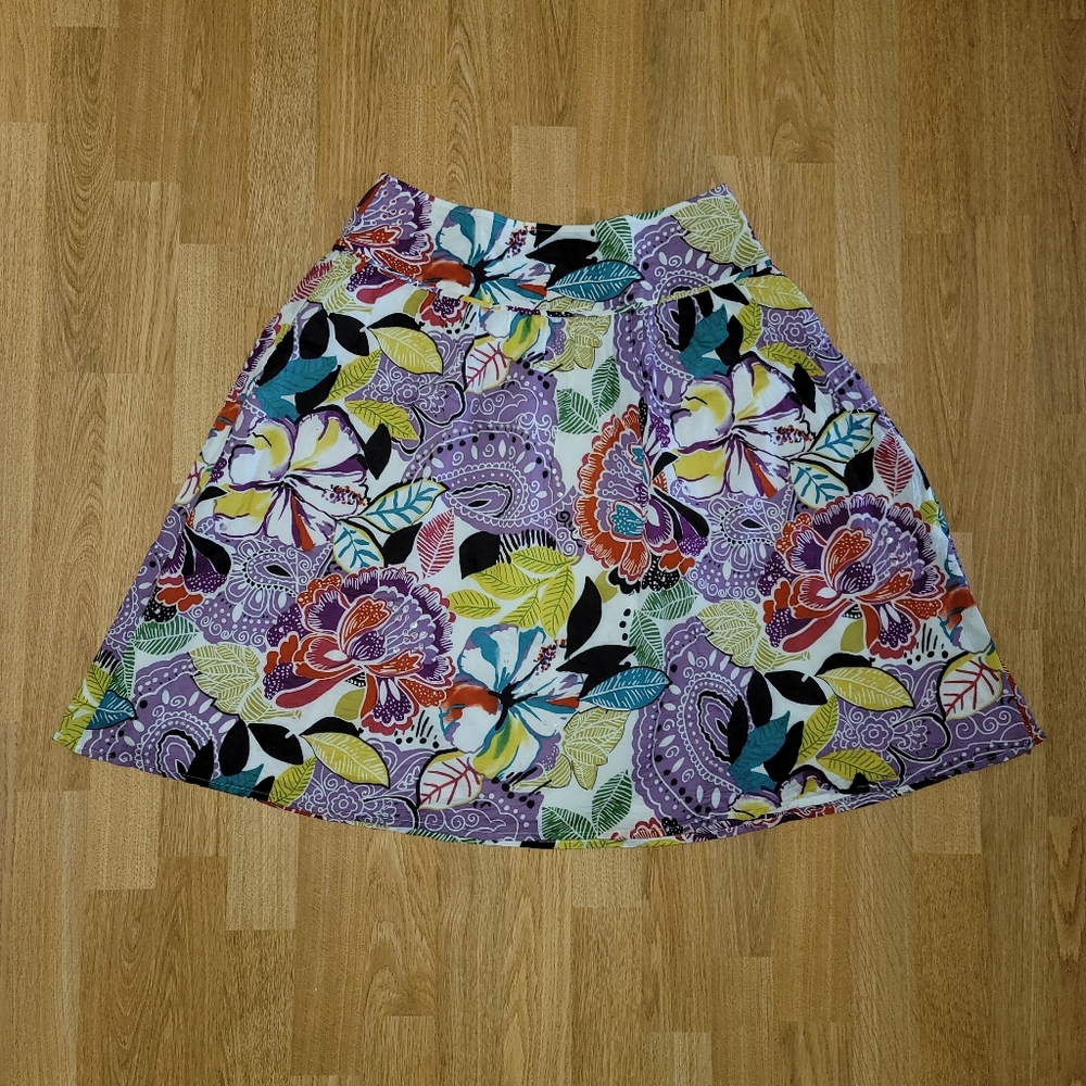Caslon paisley floral print skirt 4